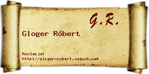 Gloger Róbert névjegykártya